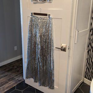 Sequin Wide Leg Two Piece Set